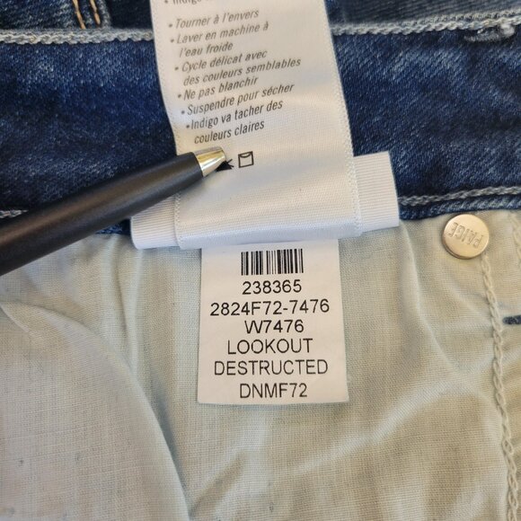 PAIGE  Margot High Rise Skinny Ankle Distressed Jean, Lookout Destructed - Picture 13 of 13